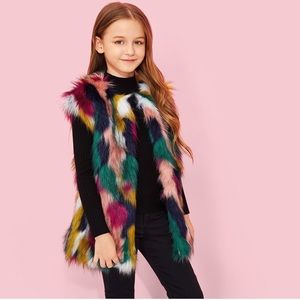 Toddler multi color faux vest